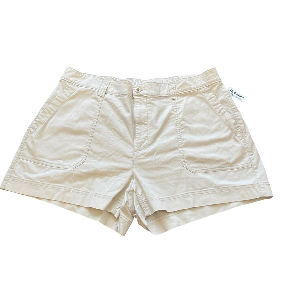 Old Navy OG Chino Womens Shorts Sz XL White Beachy Coastal Minimalist Classic